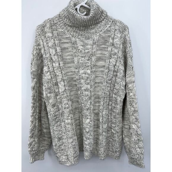 POL Sweater Women Large Neutral Chenille Mixed Knit  Pullover Oversized - Picture 1 of 8